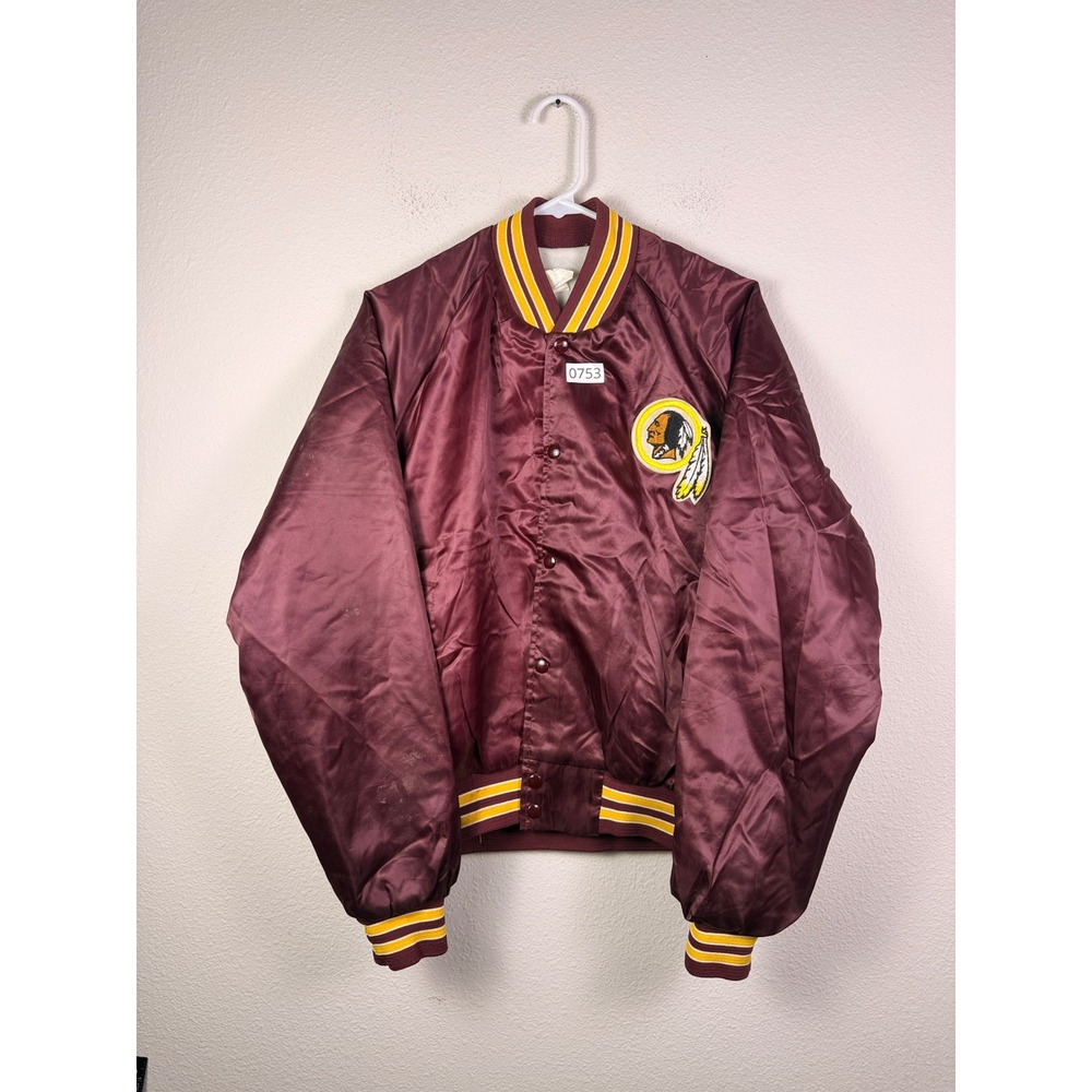 Vintage Chalk Line Washington Redskins Satin Varsity Jacket Mens Large Burgundy